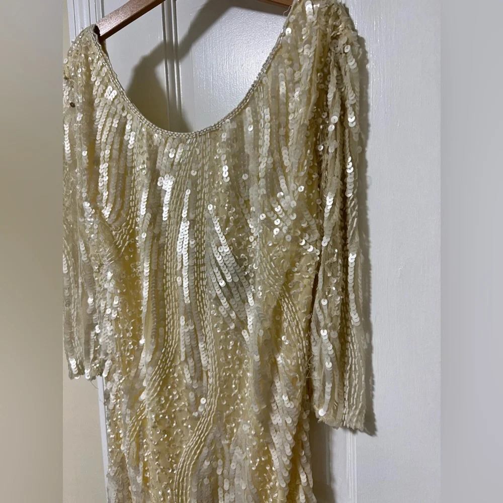 Sequin Lace Midi Dress Size 2 - Picture 3 of 15